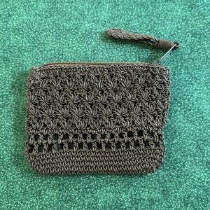 Small brown Crochet Coin Purse